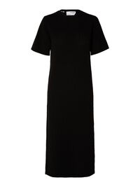 EN MAILLE DE VISCOSE MÉLANGÉE ROBE MI-LONGUE, Black, highres