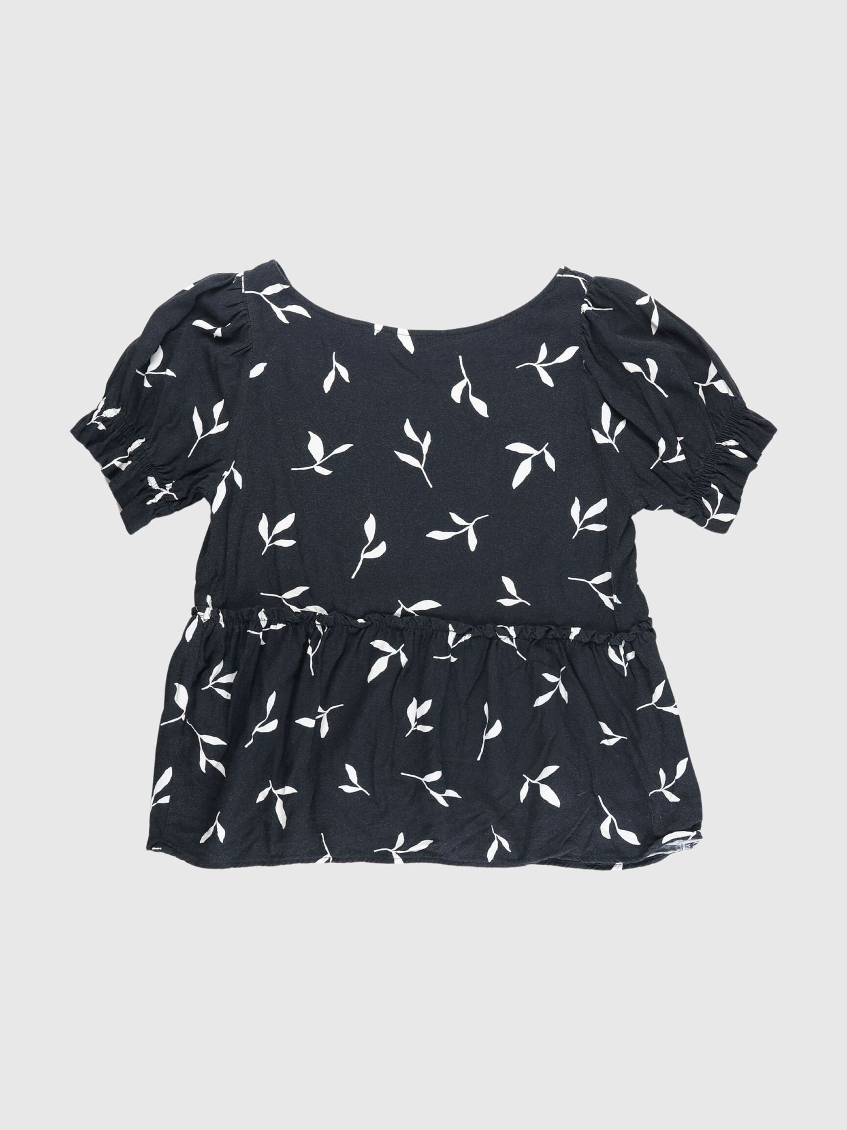 PRINTED TOP, Black, highres