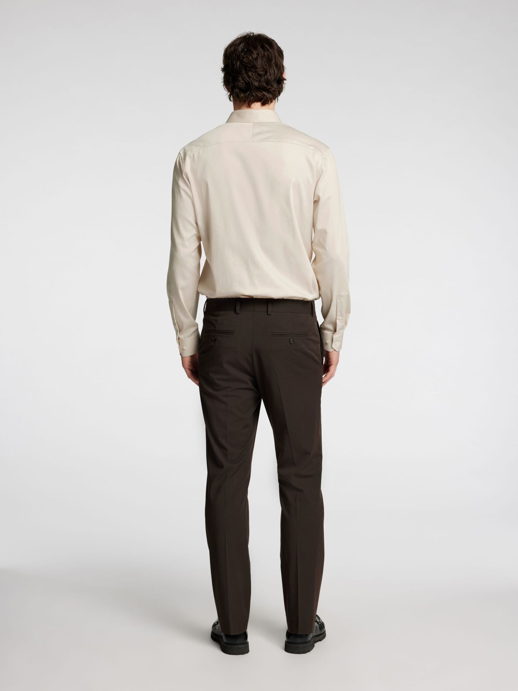 SLIM FIT STRETCH SHIRT, Oatmeal, highres
