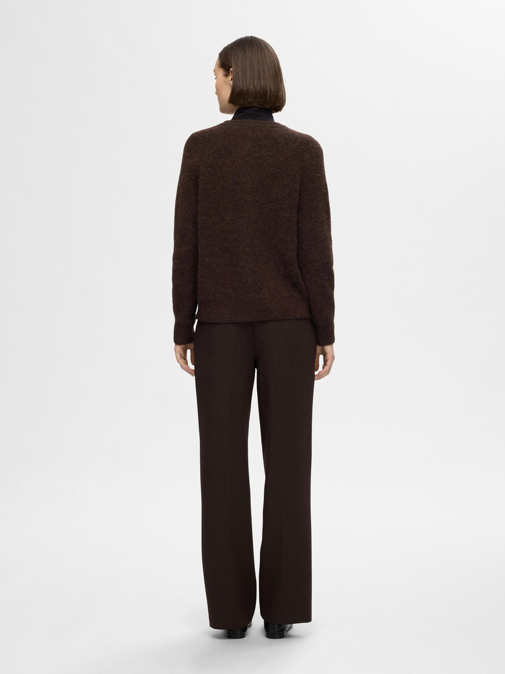 LANGE MOUWEN VEST, Coffee Bean, highres