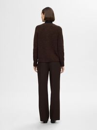 LANGE MOUWEN VEST, Coffee Bean, highres