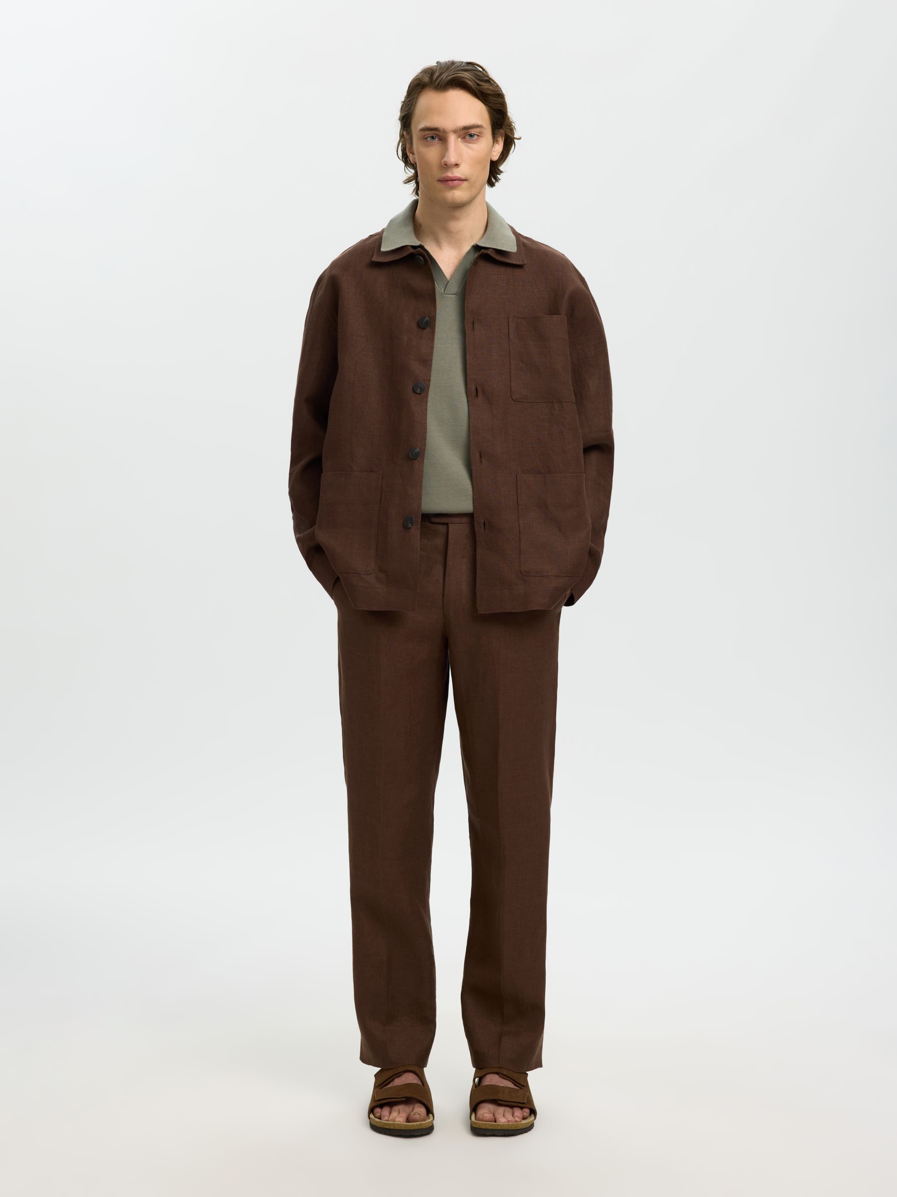 LINEN OVERSHIRT, Delicioso, highres