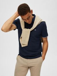 KORTÆRMET POLO, Navy Blazer, highres