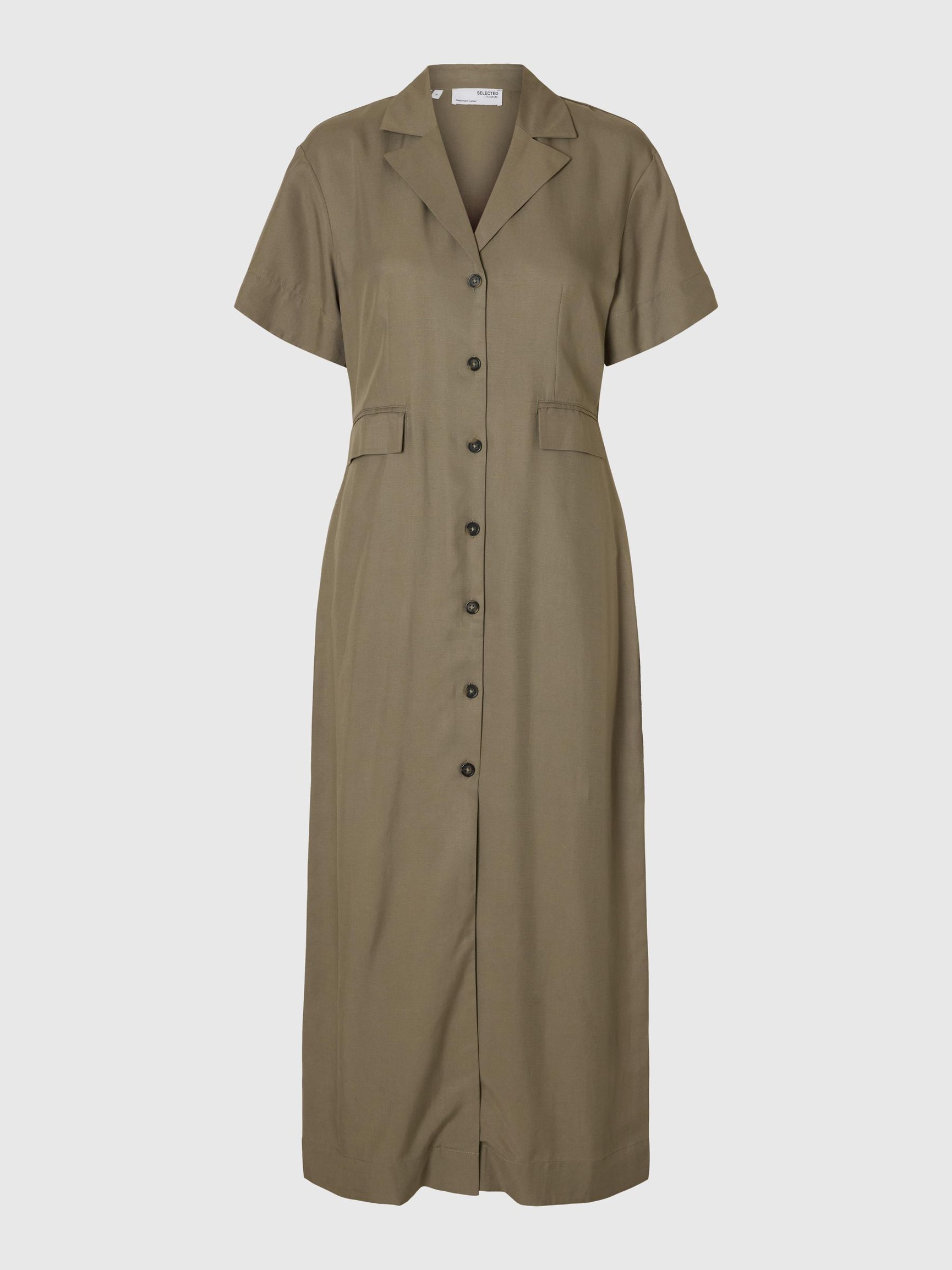 TAILORED MIDI DRESS, Vetiver, highres