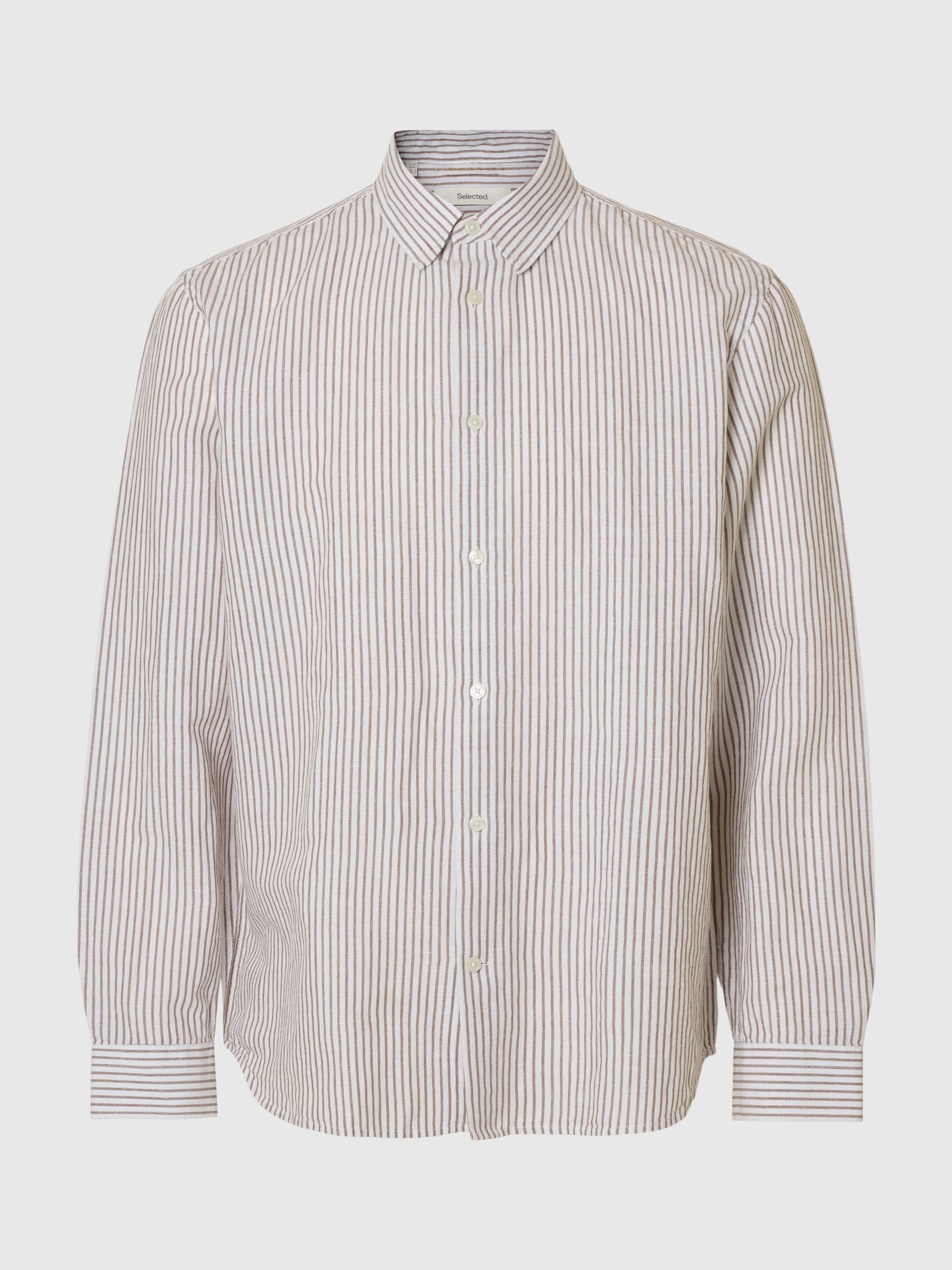 COUPE CLASSIQUE CHEMISE EN LIN MÉLANGÉ, Bright White, highres