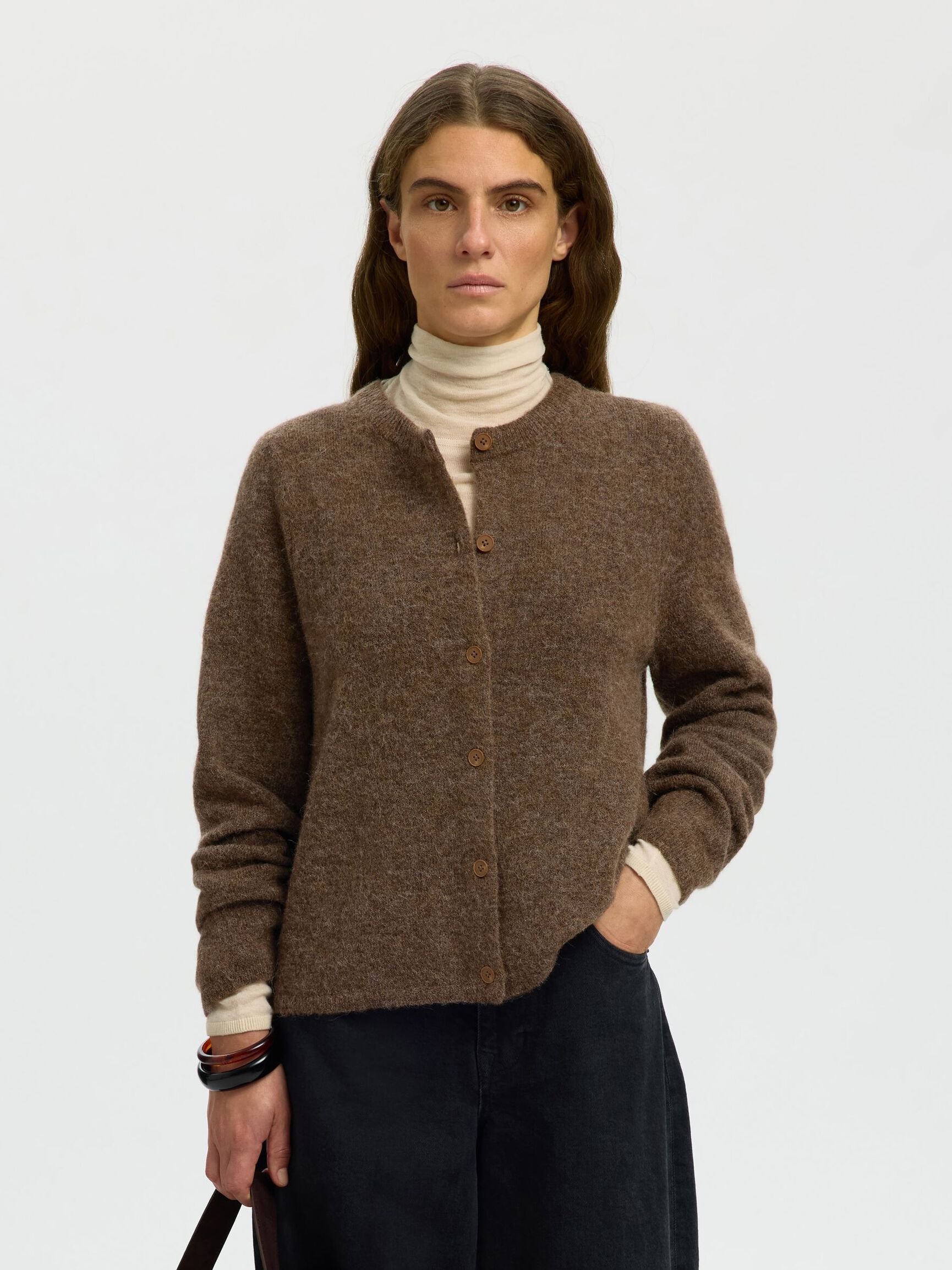 WOOL BLEND CARDIGAN, Dachshund, highres
