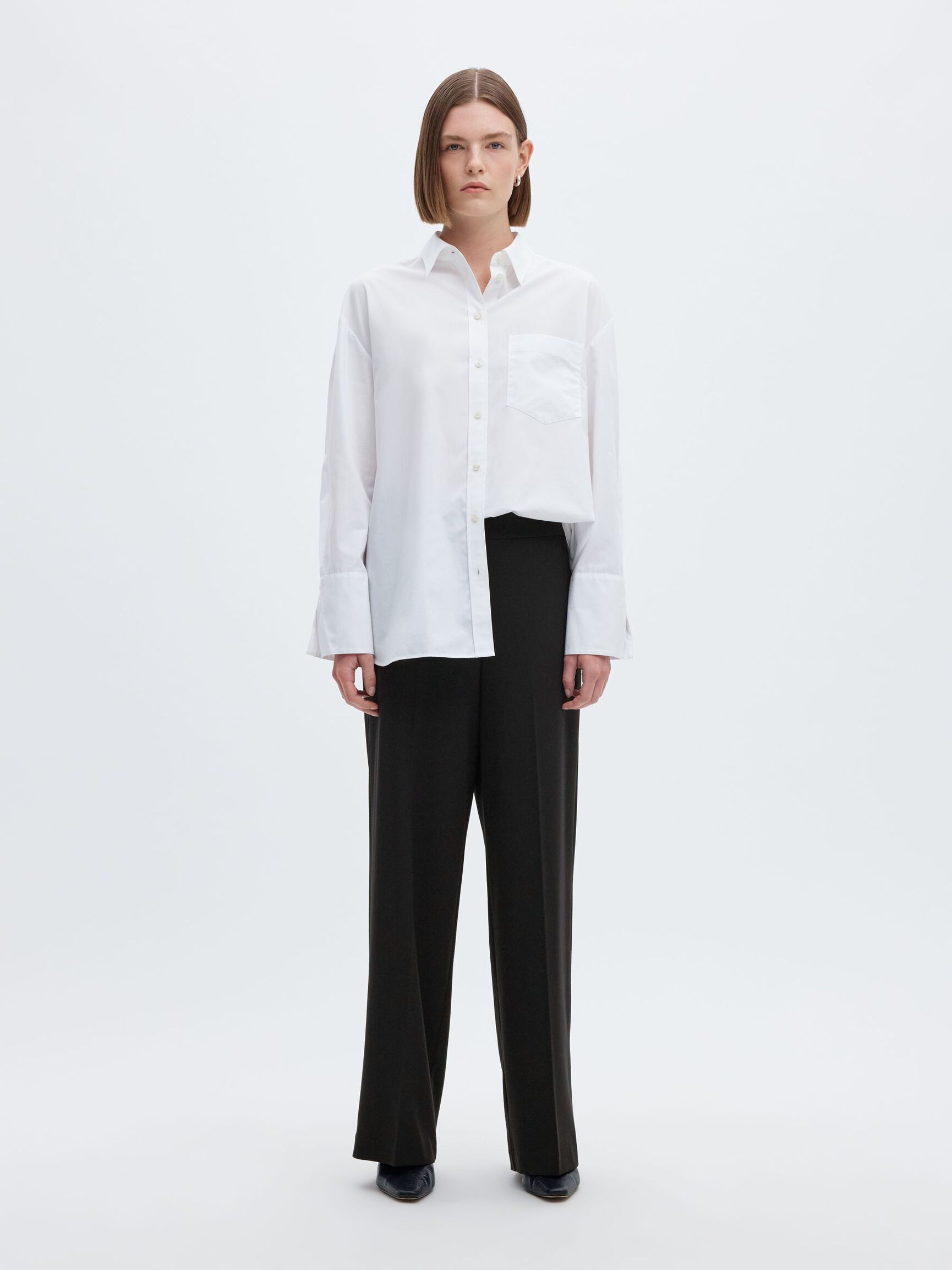 WIDE FIT TROUSERS, Black, highres