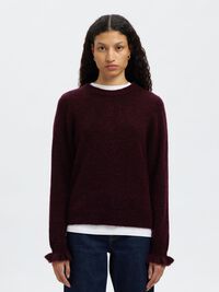 WOLLGEMISCH RÜSCHENÄRMEL PULLOVER, Fig, highres