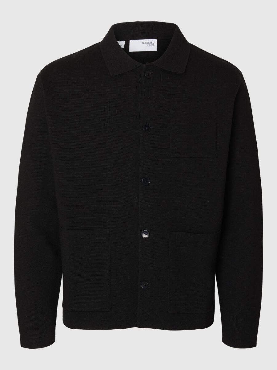 Selected RELAXED FIT STRICKJACKE, Black, highres - 16096549_Black_001.jpg