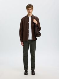 175 SLIM-FIT BRUSHED CHINOS, Forest Night, highres