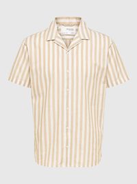 LINEN BLEND SHORT SLEEVED SHIRT, Kelp, highres