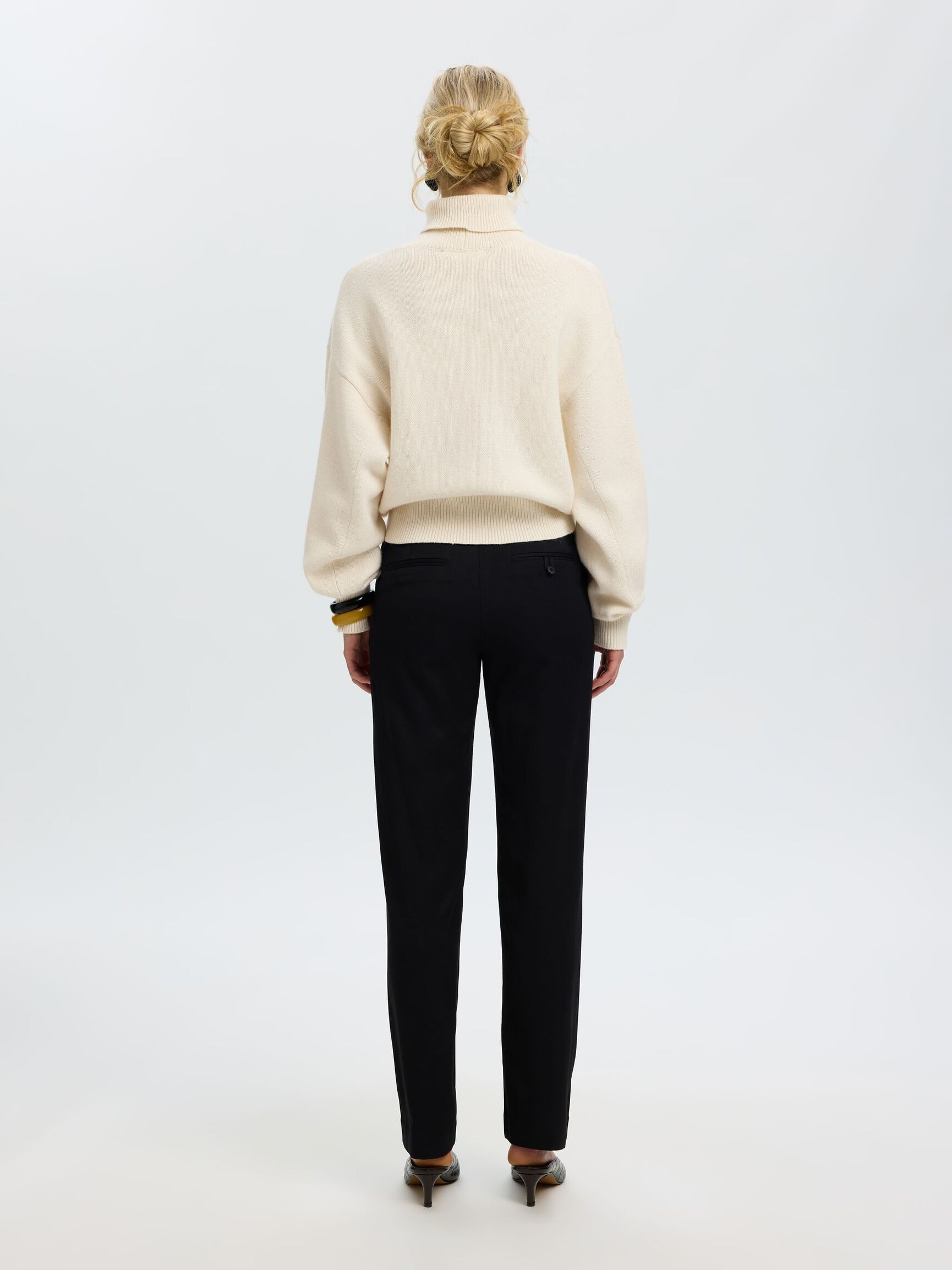 WOOL BLEND TURTLENECK, Egret, highres