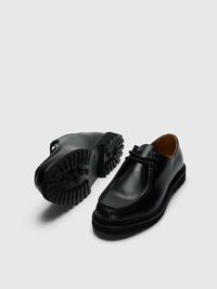 LÆDER MOC-TOE SKO, Black, highres