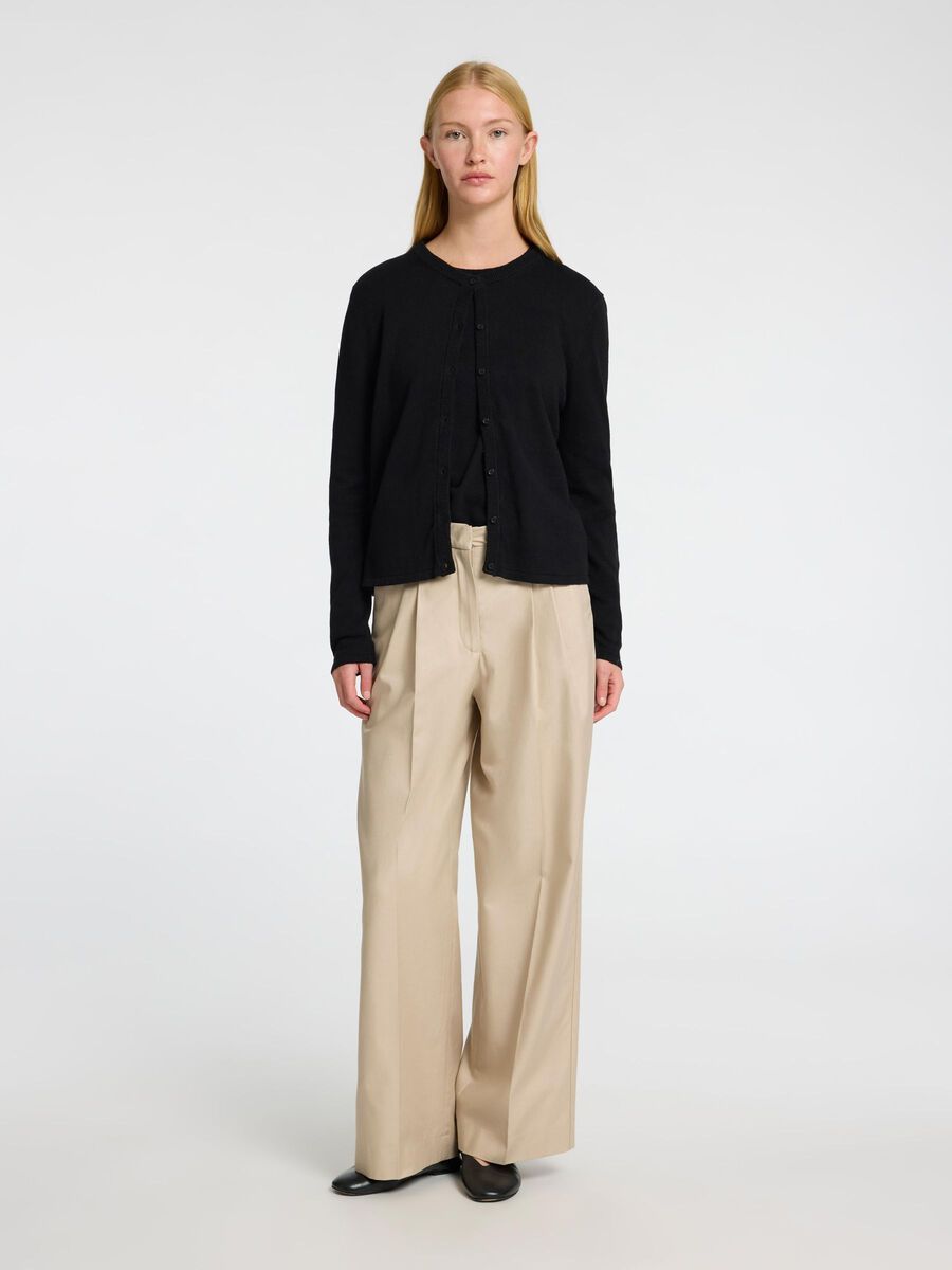 Selected LINEN BLEND KNITTED CARDIGAN, Black, highres - 16096203_Black_005.jpg