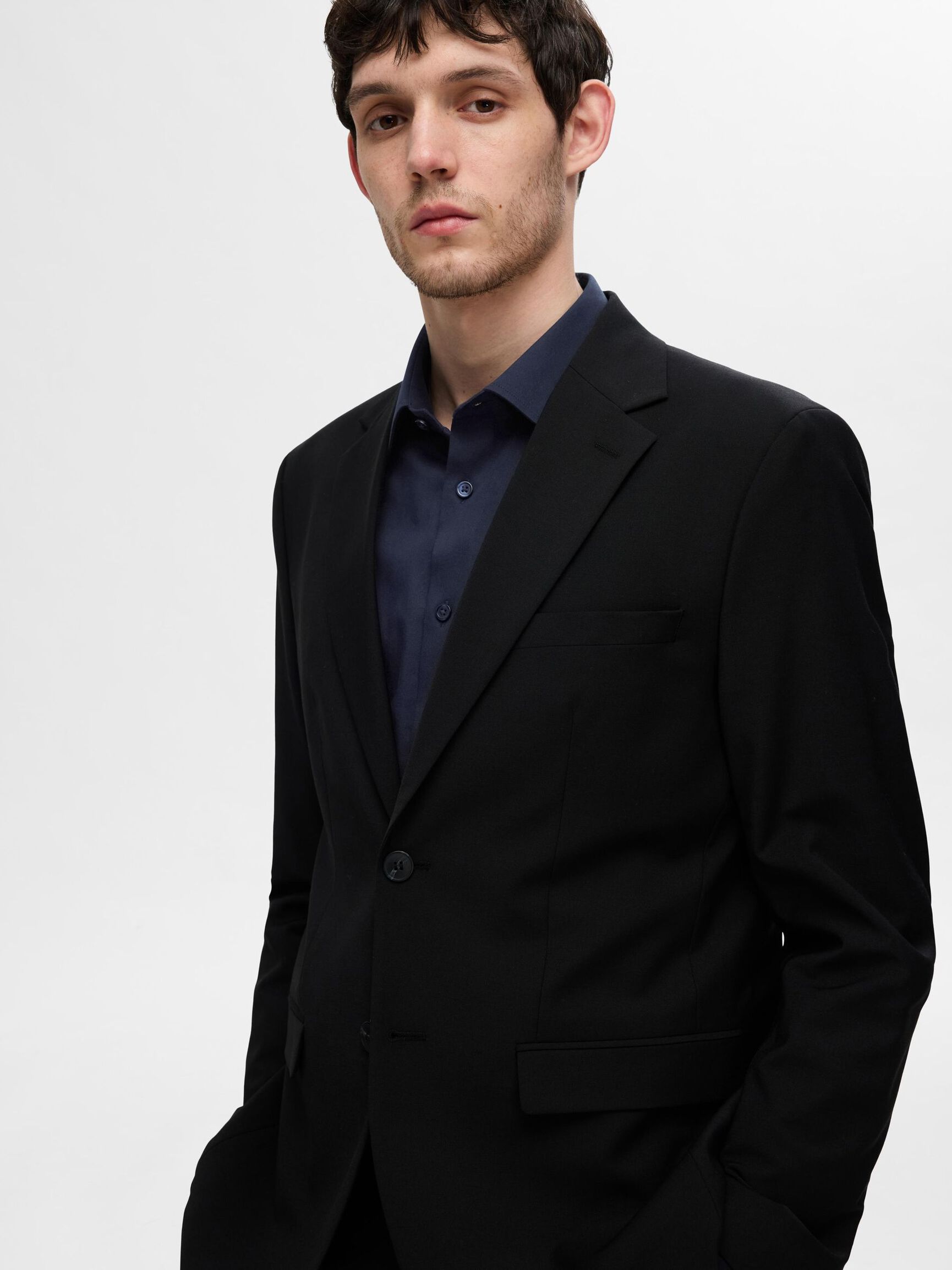 SLIM FIT STRETCH SHIRT, Sky Captain, highres