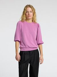PUFF SLEEVE SWEATSHIRT, First Bloom, highres