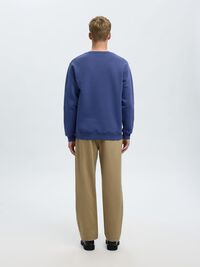 EMBROIDERED SWEATSHIRT, Blue Indigo, highres