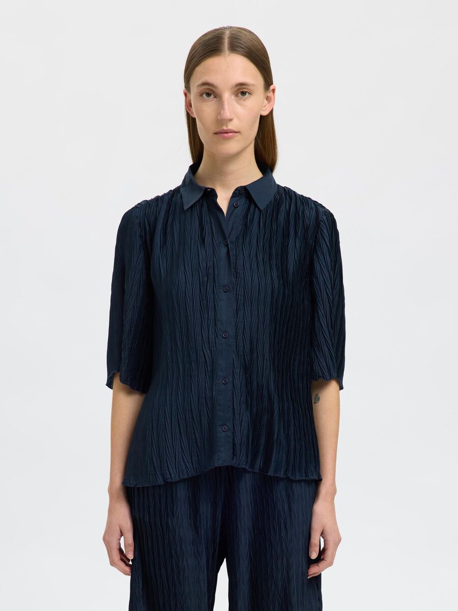 Selected MANCHES COURTES CHEMISE, Dark Sapphire, highres - 16098493_DarkSapphire_003.jpg