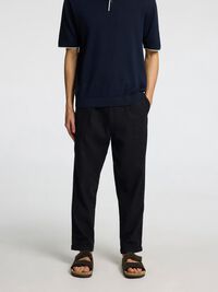 CROPPED RELAXED FIT TROUSERS, Black, highres