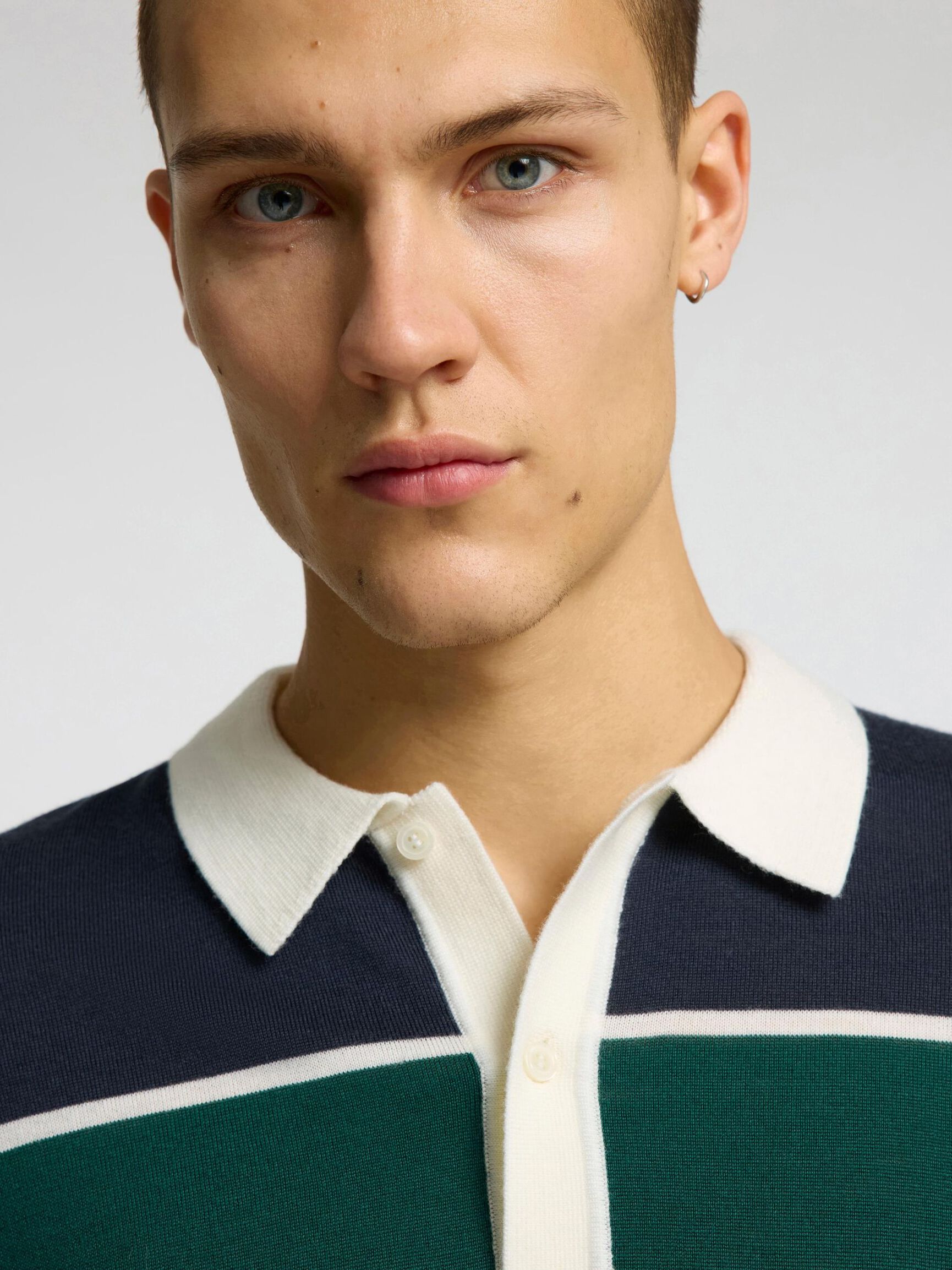 100% MERINOWOLL LANGARM-POLOSHIRT, Verdant Green, highres