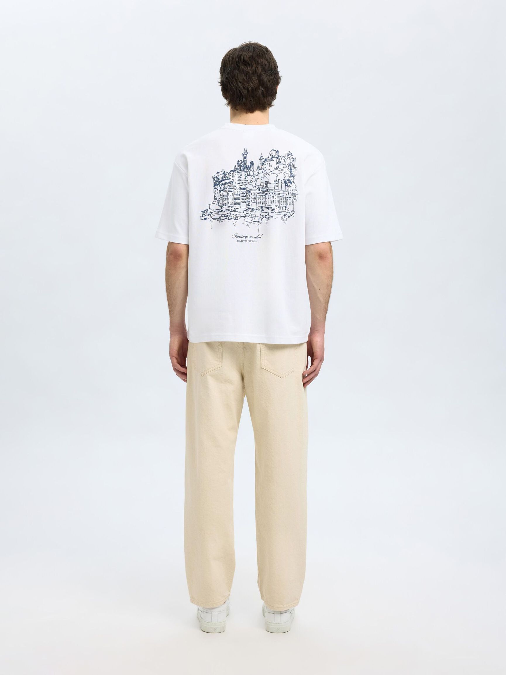 LOOSE FIT PRINTED T-SHIRT, Bright White, highres