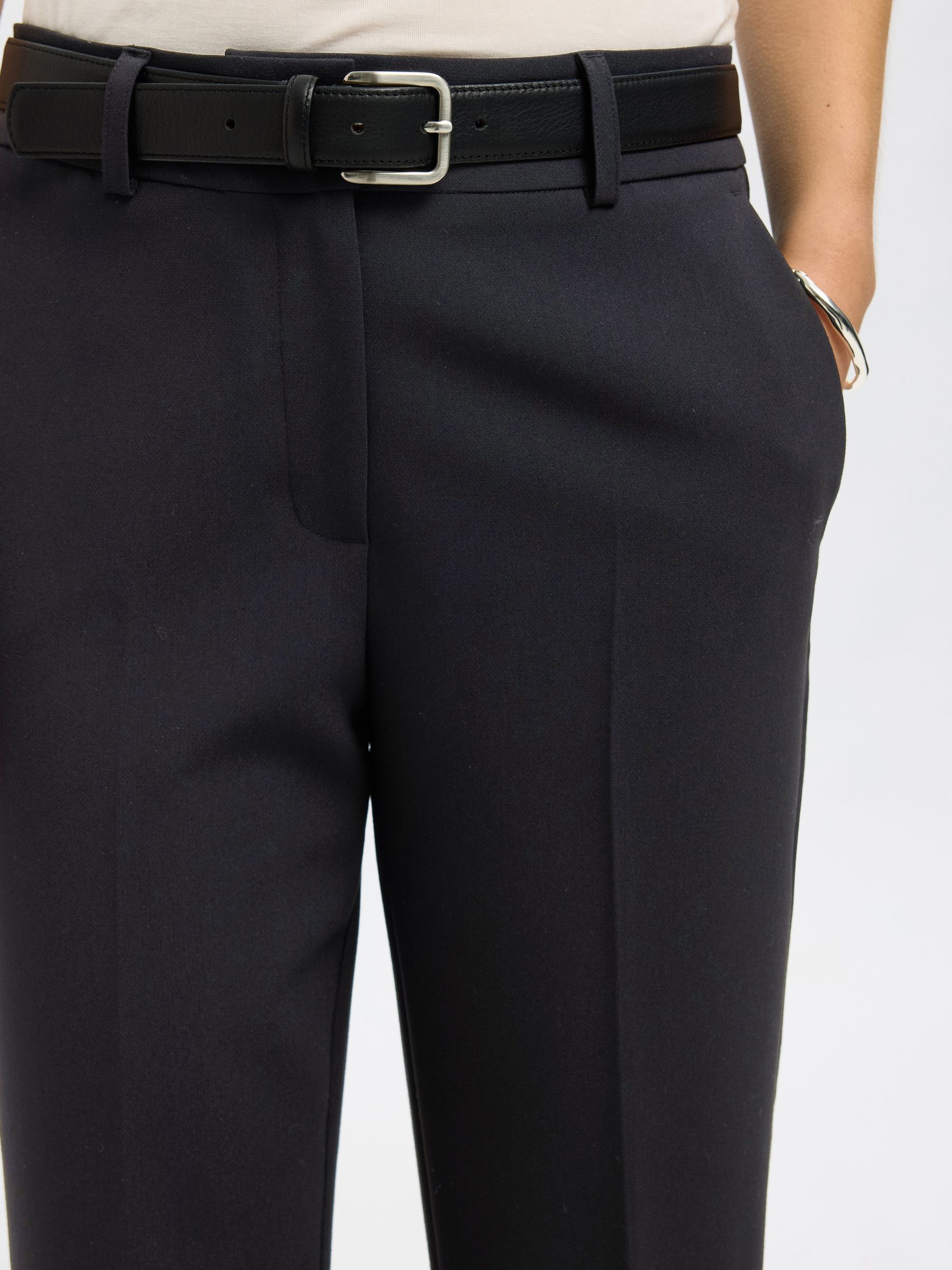 SLIM FIT CROPPED TROUSERS | Black | Selected SLIM FIT CROPPED TROUSERS | Black | Selected