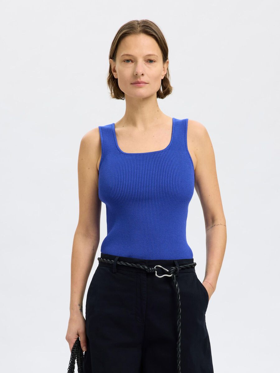 Selected MOUWLOOS GEBREIDE TOP, Dazzling Blue, highres - 16097531_DazzlingBlue_003.jpg