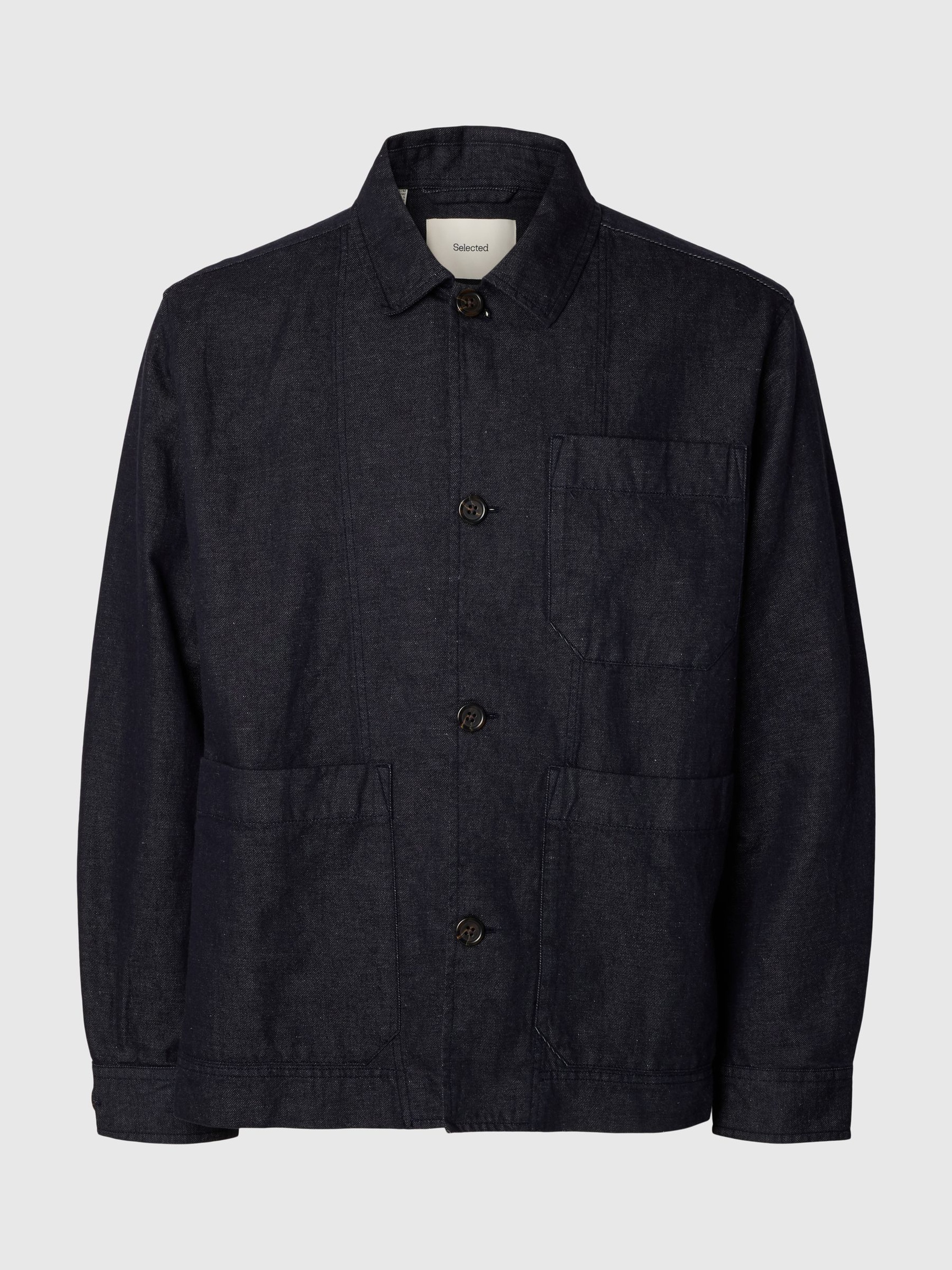 DENIM SURCHEMISE, Dark Blue Denim, highres