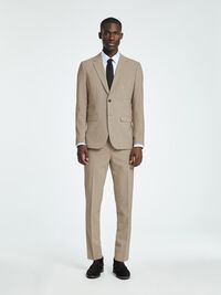 SLIM FIT WOLMIX BLAZER, Sand, highres