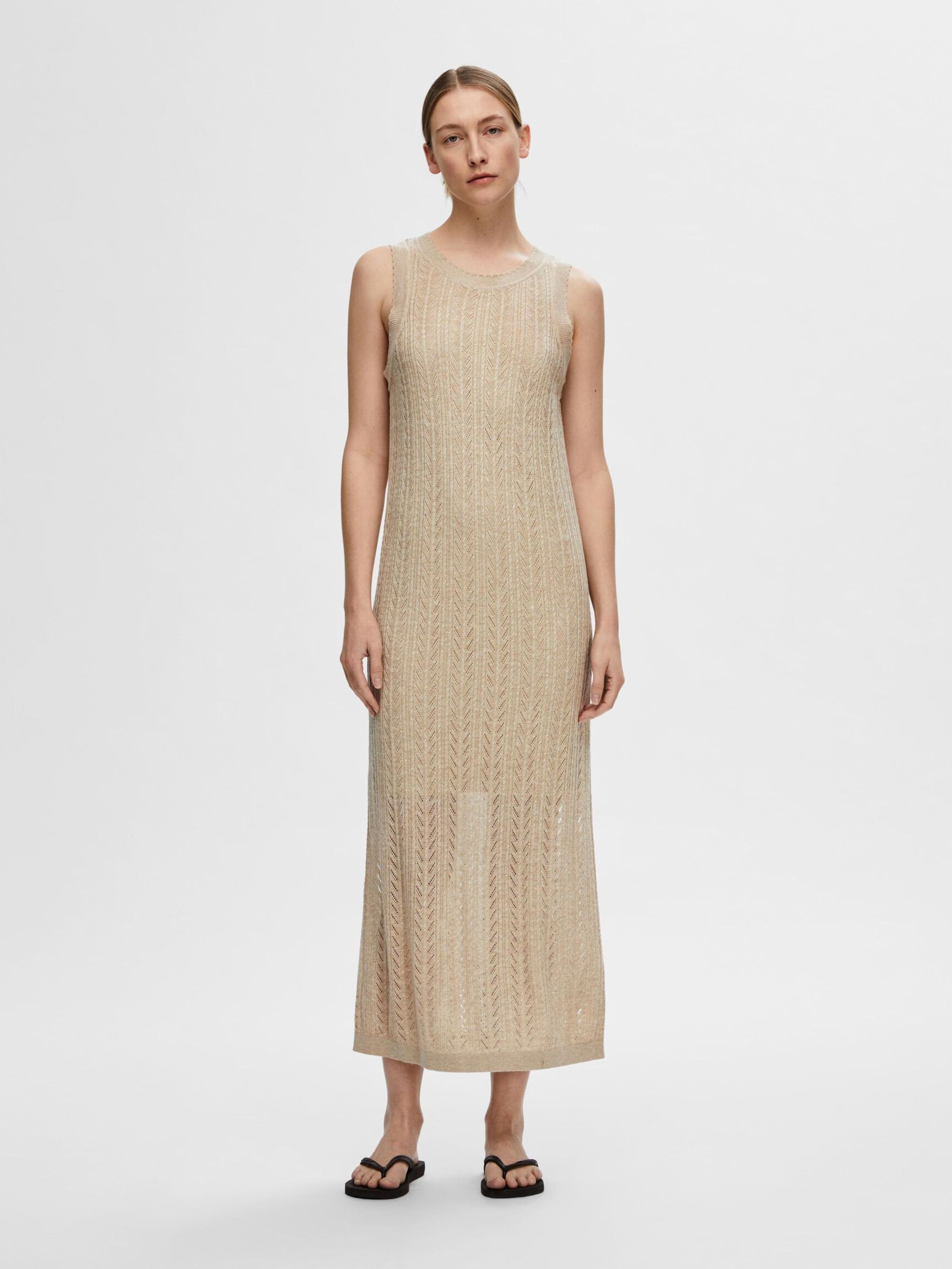 KNITTED MAXI DRESS, Humus, highres