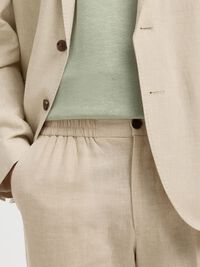 LINEN BLEND SUIT TROUSERS, Oatmeal, highres