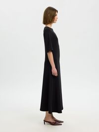 MET KORTE MOUWEN MAXI JURK, Black, highres