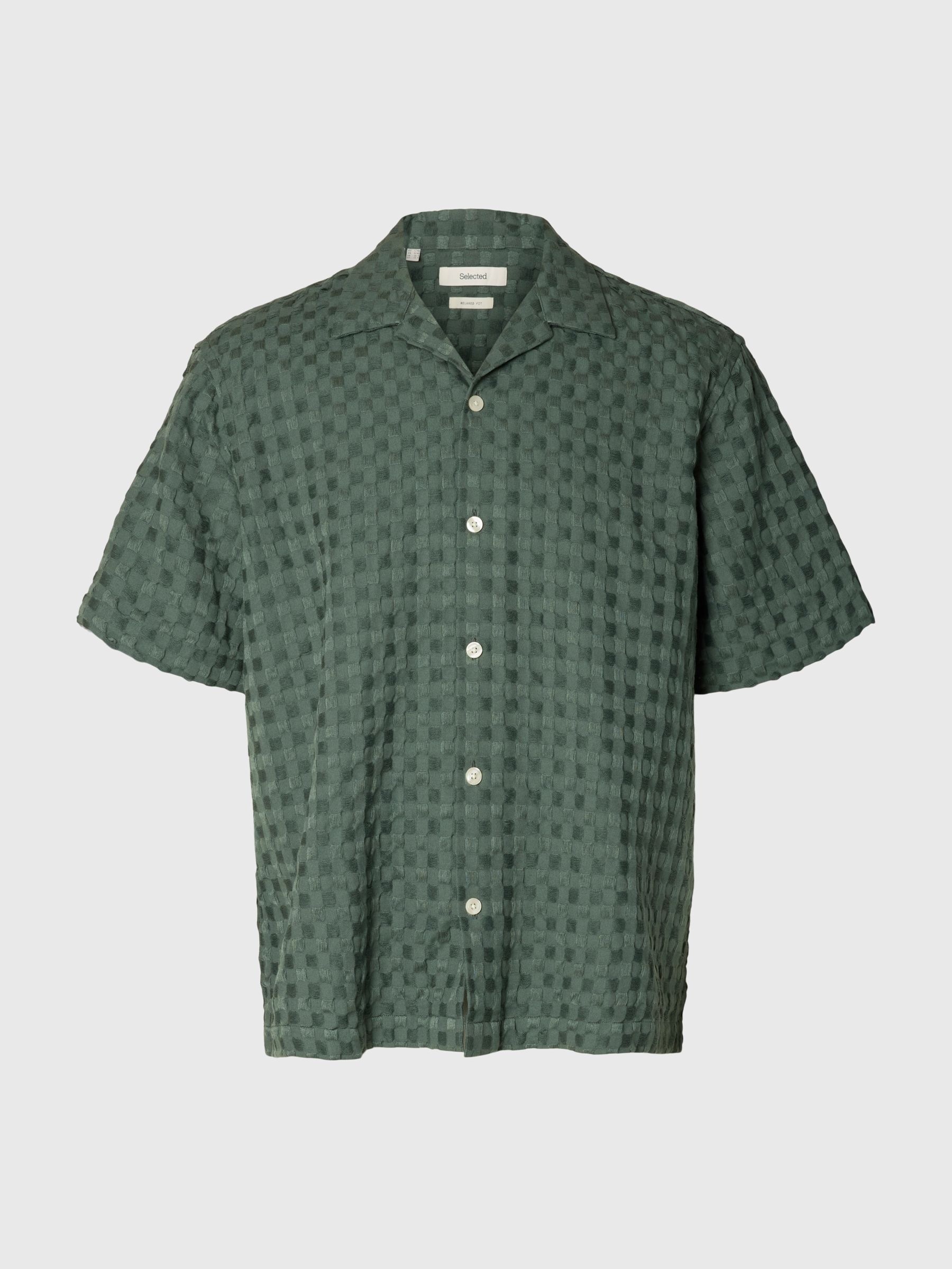 TEXTURÉE CHEMISE À MANCHES COURTES, Balsam Green, highres