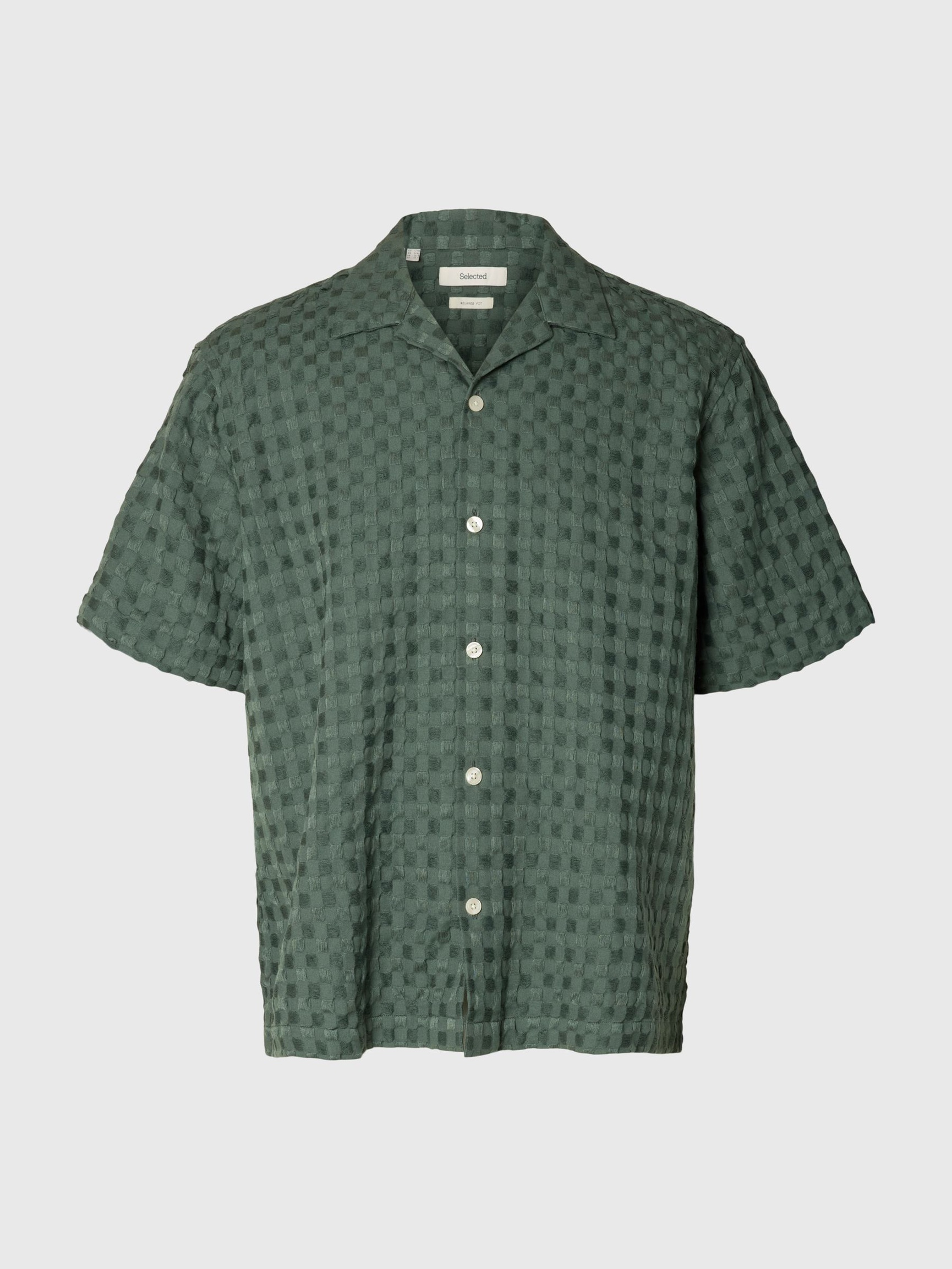 TEXTURED SHORT SLEEVED SHIRT, Balsam Green, highres
