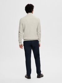 HALVE RITSSLUITING SWEATER, Light Grey Melange, highres