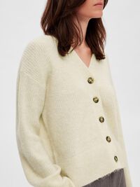 RELAXED FIT WOLLGEMISCH STRICKJACKE, Birch, highres
