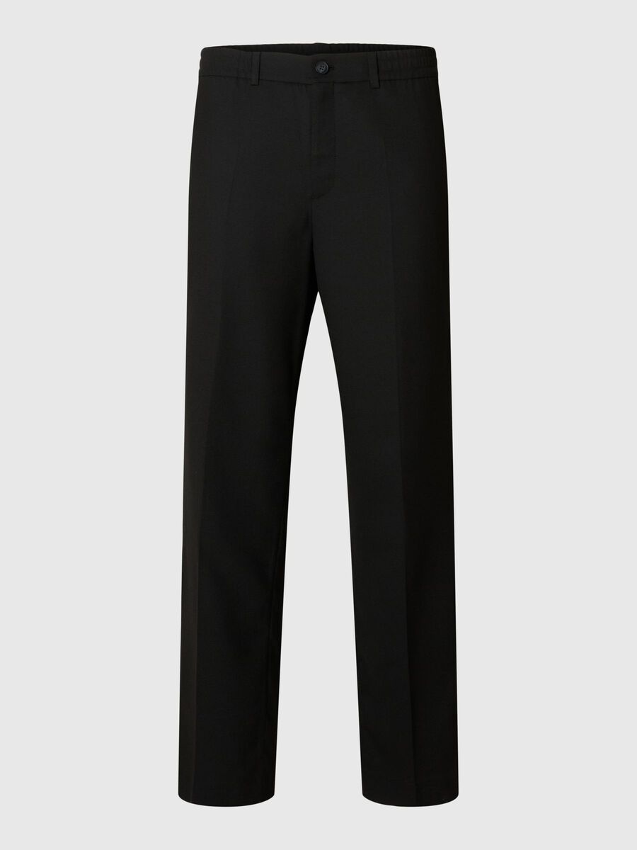 Product tile image - REGULAR FIT WOOL BLEND TROUSERS, Black | 16095797_Black