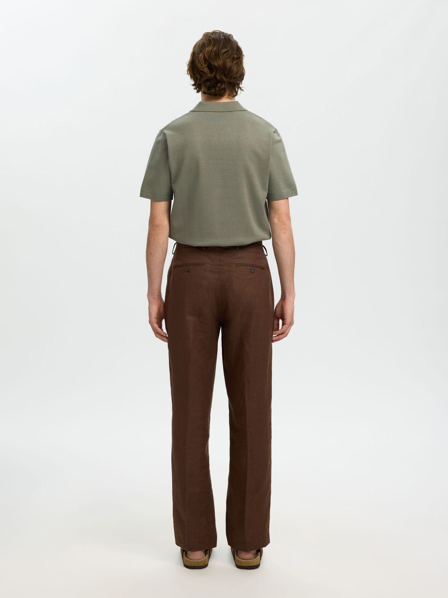 KNITTED POLO SHIRT, Vetiver, highres