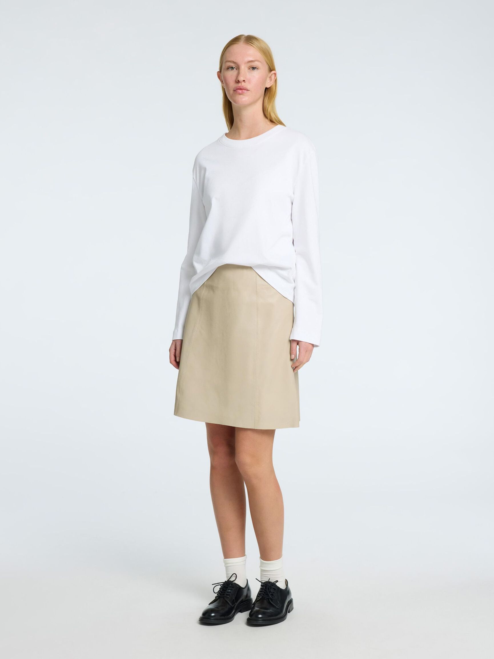 MINI LEATHER SKIRT, Island Fossil, highres