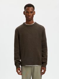 WOOL BLEND RELAXED FIT JUMPER, Demitasse, highres