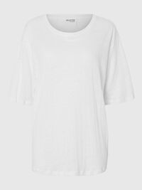 LINEN T-SHIRT, Bright White, highres