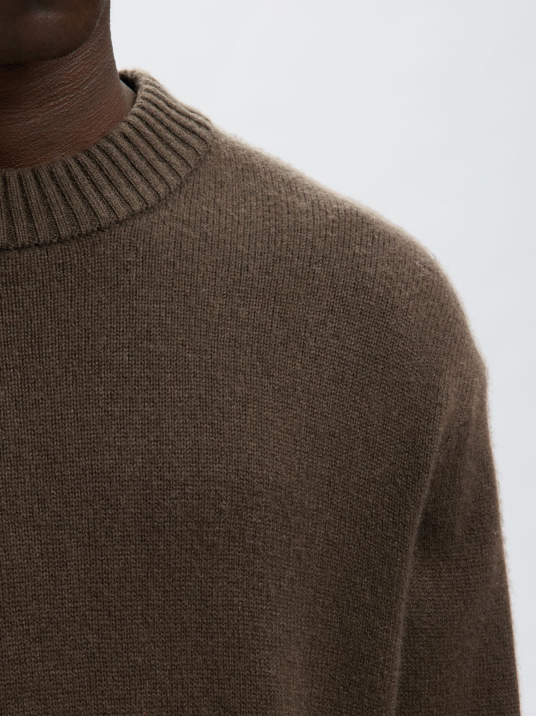 CASHMERE BLEND KNITTED PULLOVER, Demitasse, highres