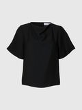 Selected VISCOSE BLEND SHORT SLEEVED TOP, Black, highres - 16098496_Black_001.jpg