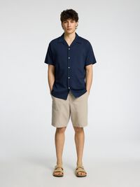 SEERSUCKER SHORTS, Pure Cashmere, highres