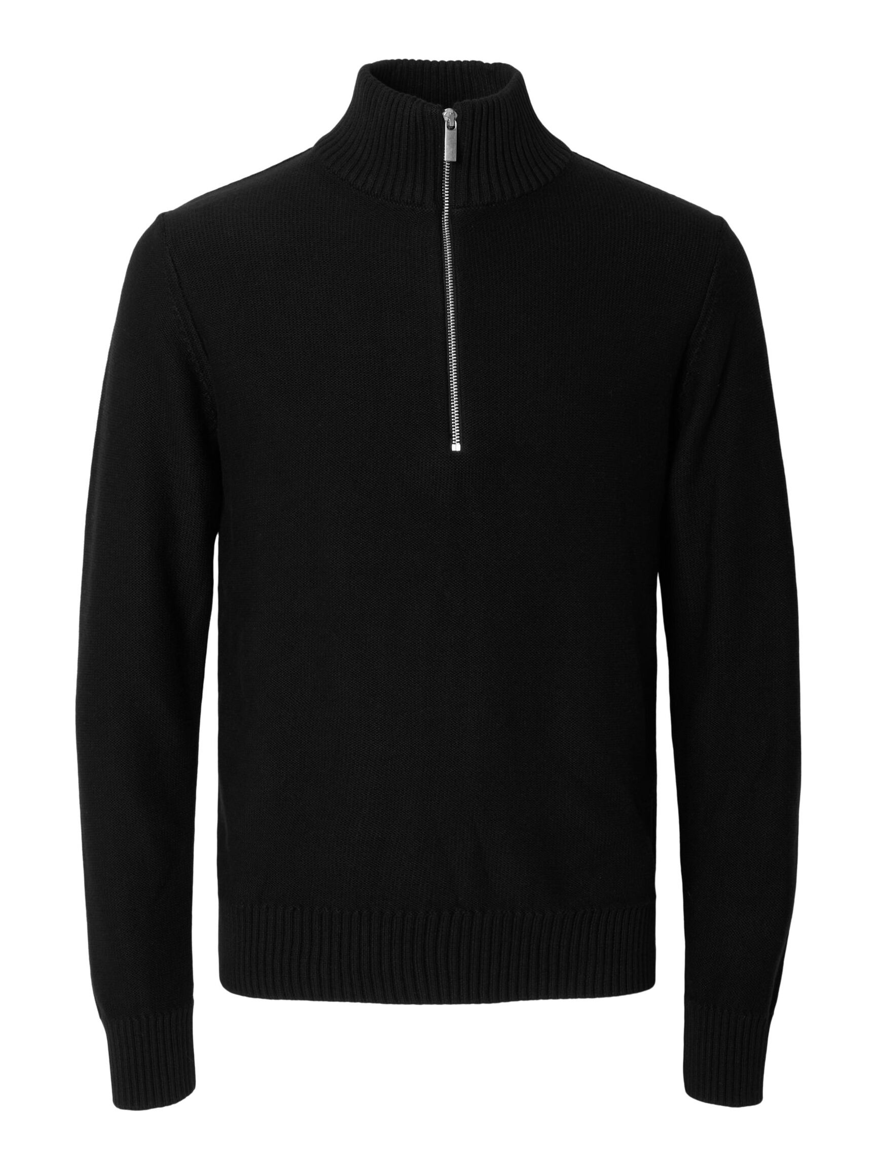 HALF-ZIP PULLOVER, Black, highres