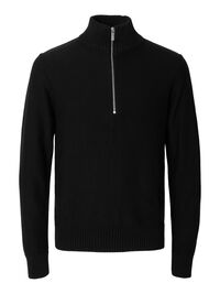 HALF-ZIP PULLOVER, Black, highres