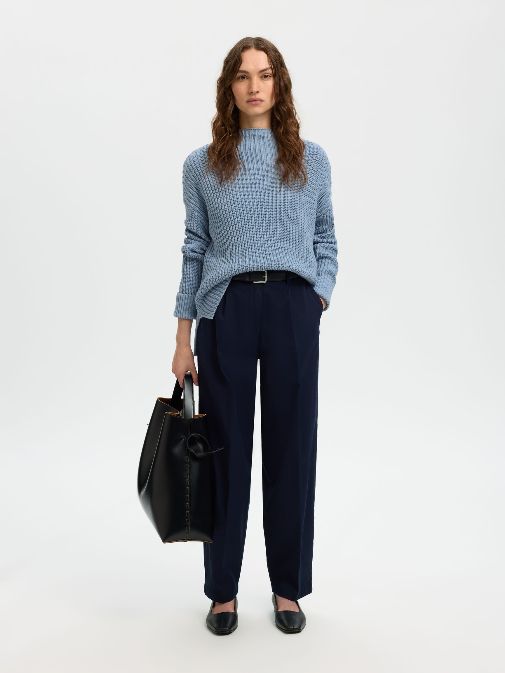 OVERSIZED PULLOVER, Dusty Blue, highres