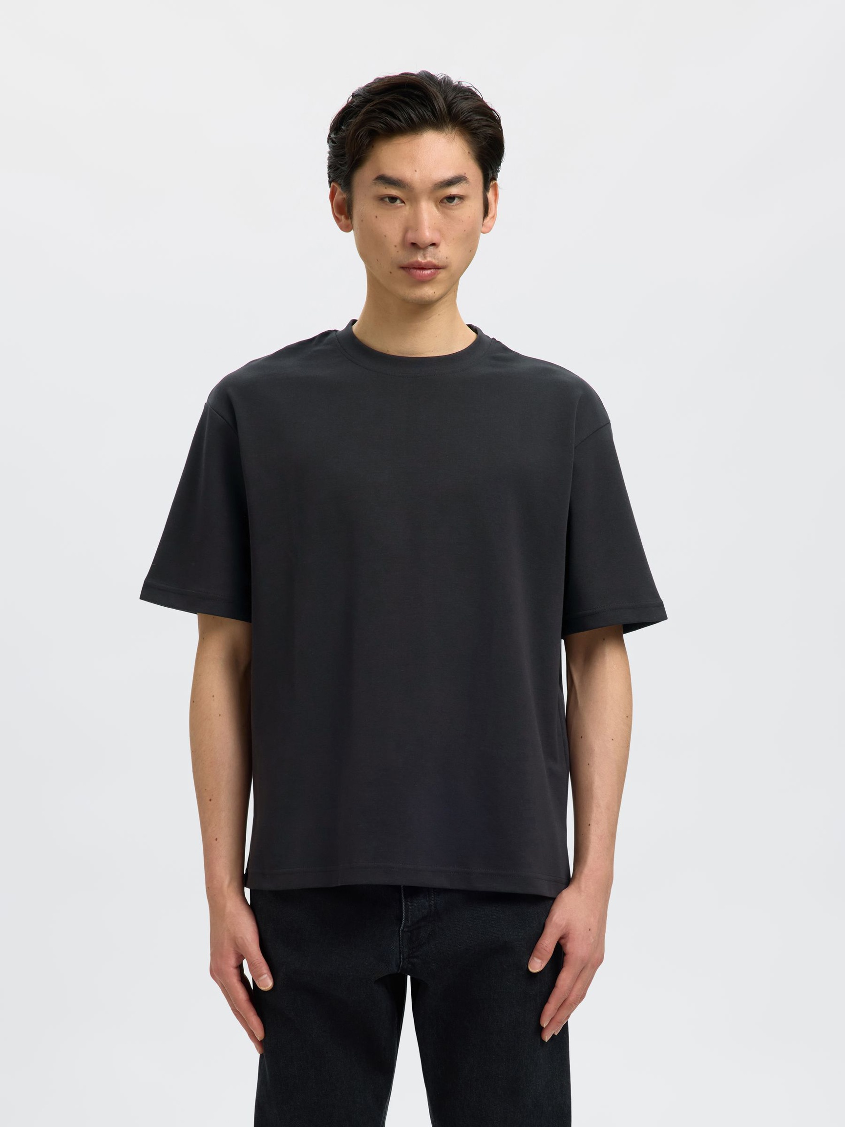 CAMISETA MANGAS CORTAS DE CORTE HOLGADO CAMISETA, Black, highres