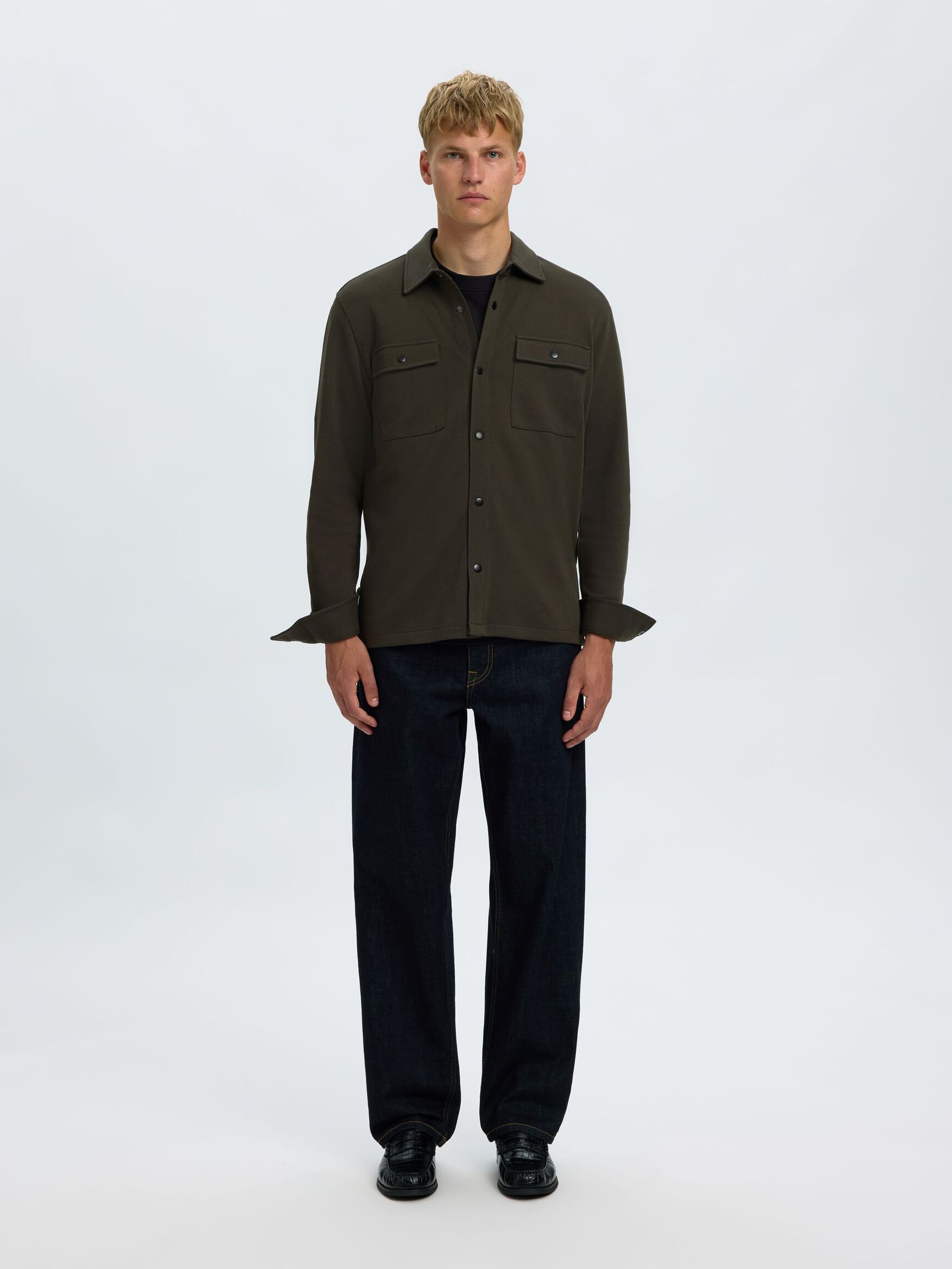 CLASSIC OVERSHIRT, Peat, highres