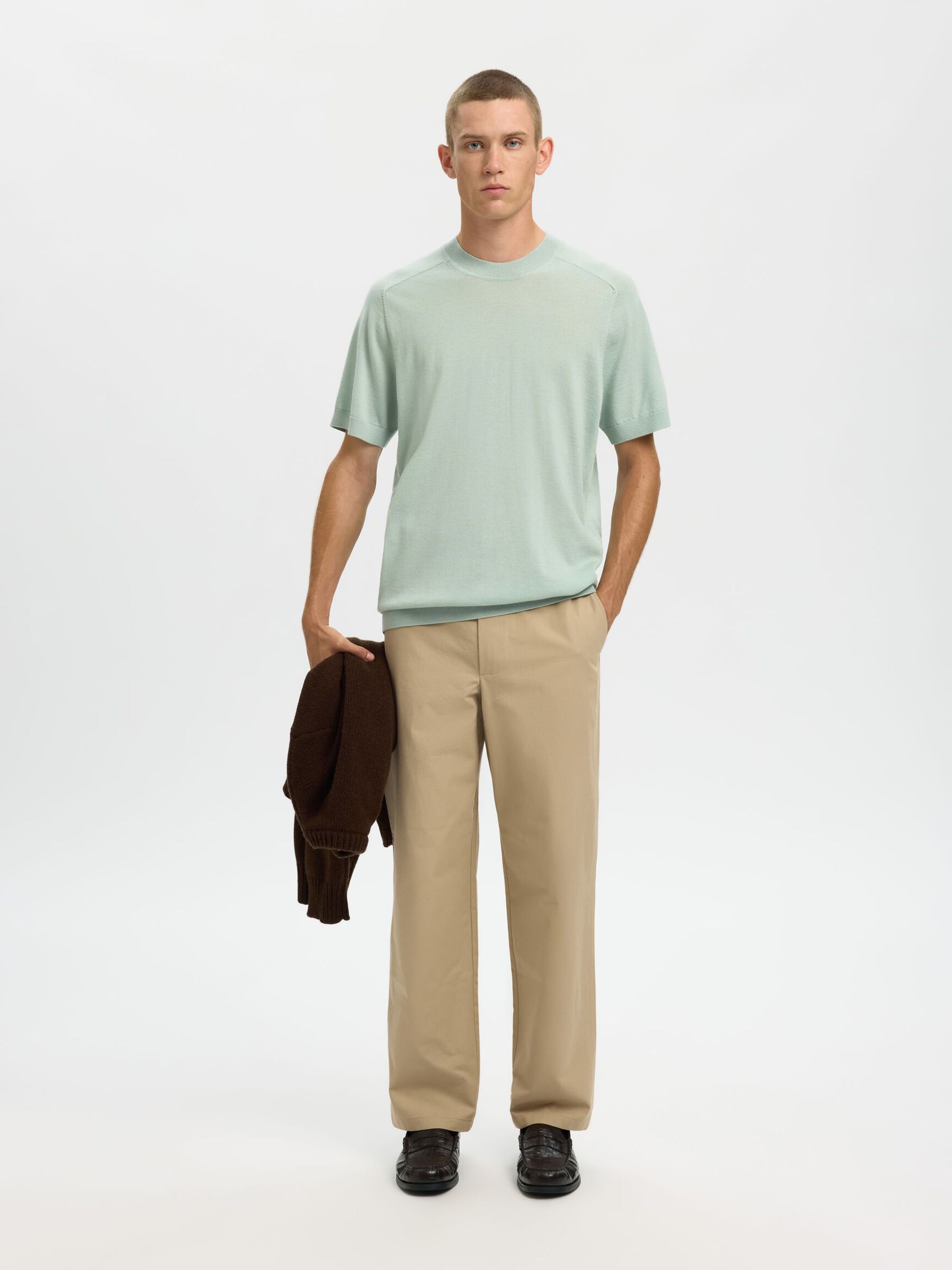 100% MERINO WOOL T-SHIRT, Aqua Gray, highres